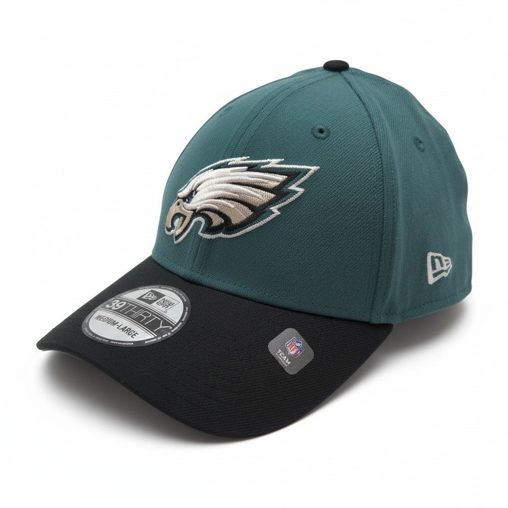 Philadelphia Eagles New Era 39THIRTY Hat Green Black NFL Team Classic M/L NEW